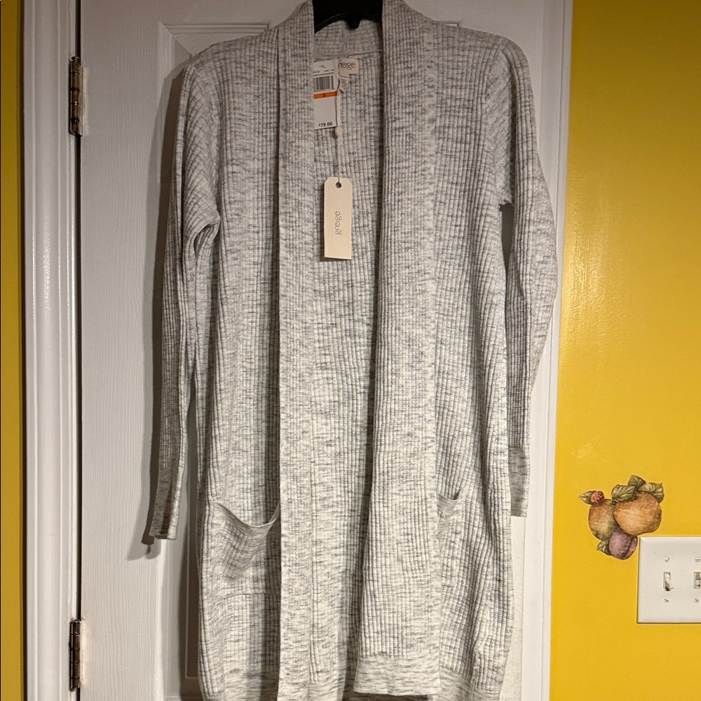 Cozy Light Gray Open Front Cardigan